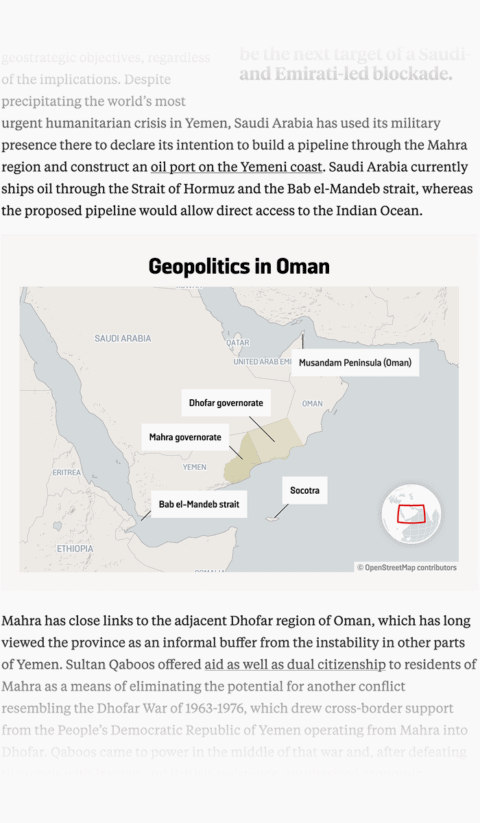 Screenshot of a Foreign Policy article showing a Datawrapper locator map